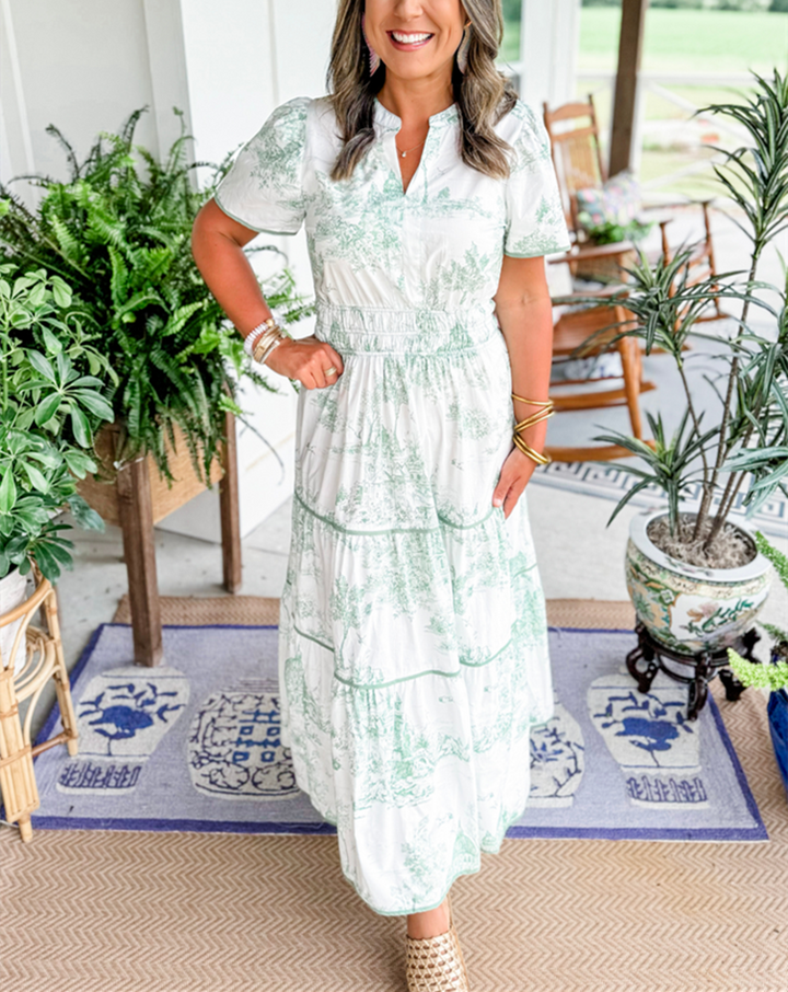 Carla Andrea | Vestido largo estampado toile