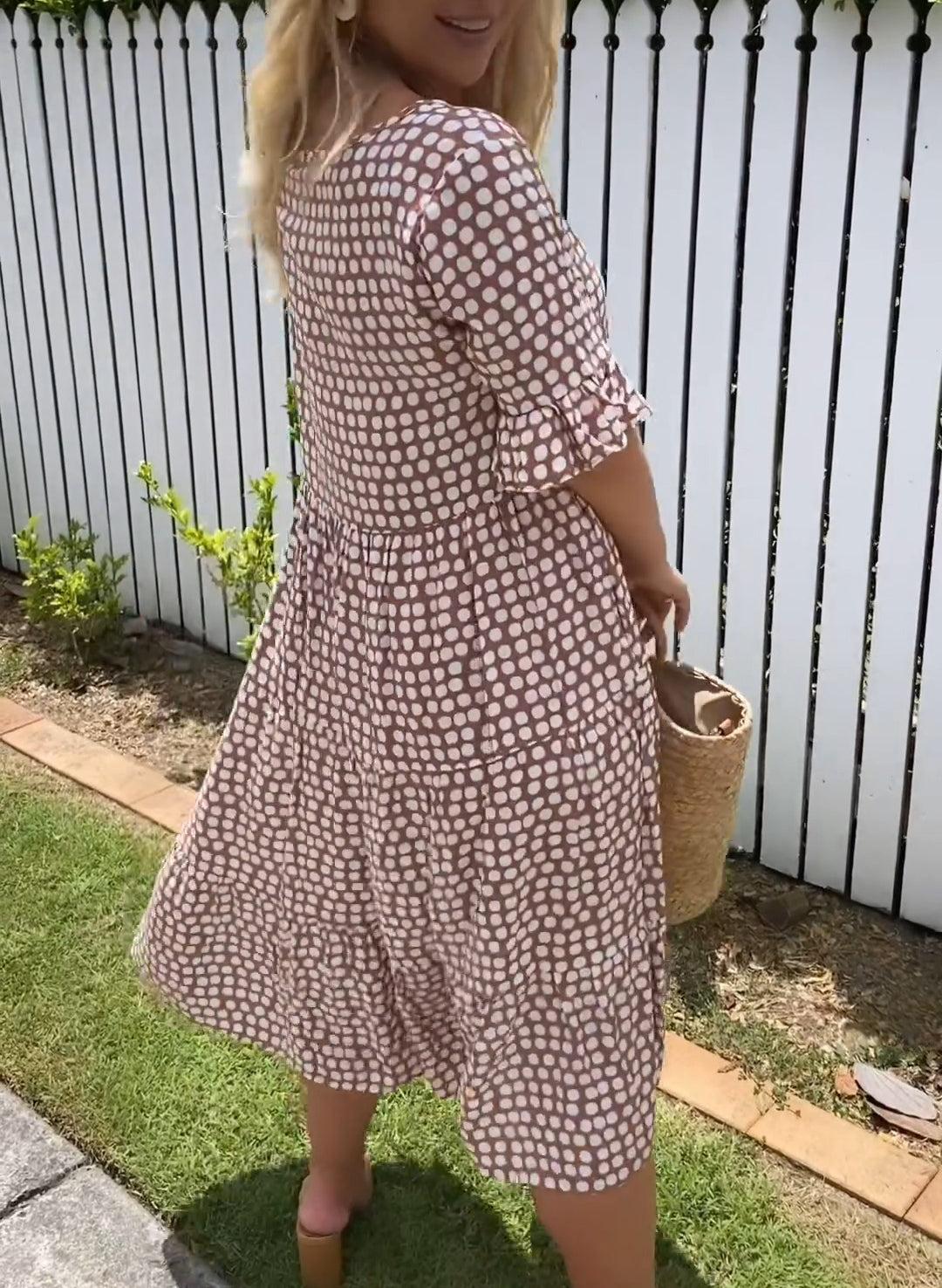 Rose Marie | Vestido midi manga corta