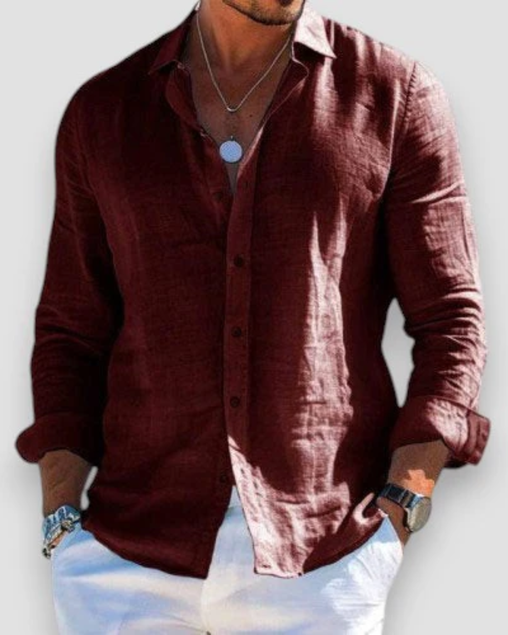 Darío | Camisa manga larga de tela liviana