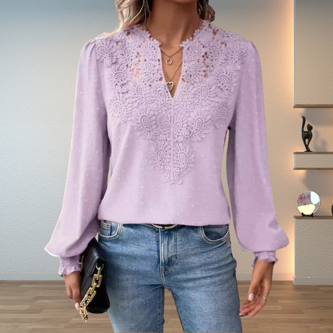 Alina | Blusa con encaje guipur
