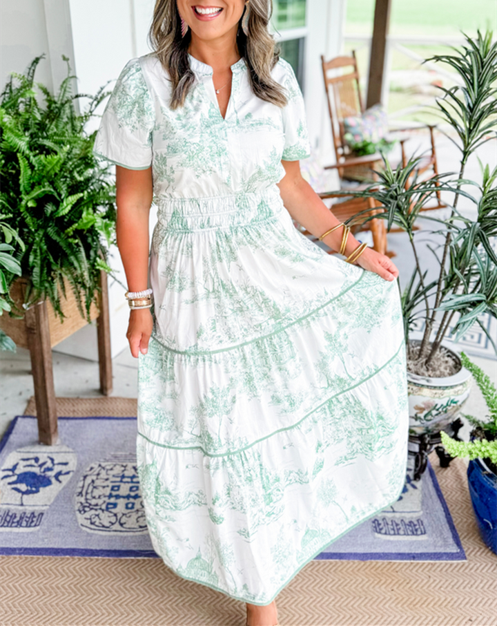 Carla Andrea | Vestido largo estampado toile