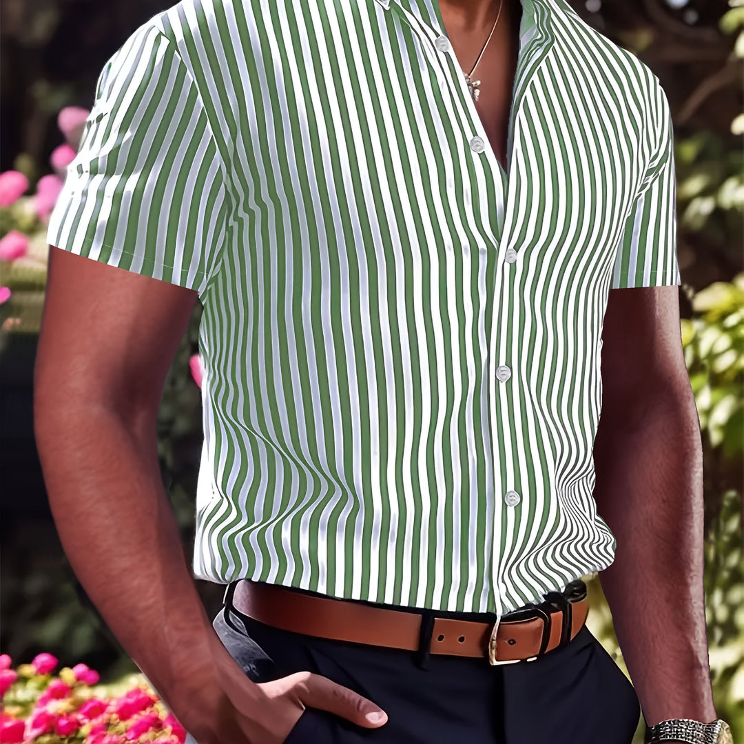 Iván | Camisa de rayas manga corta