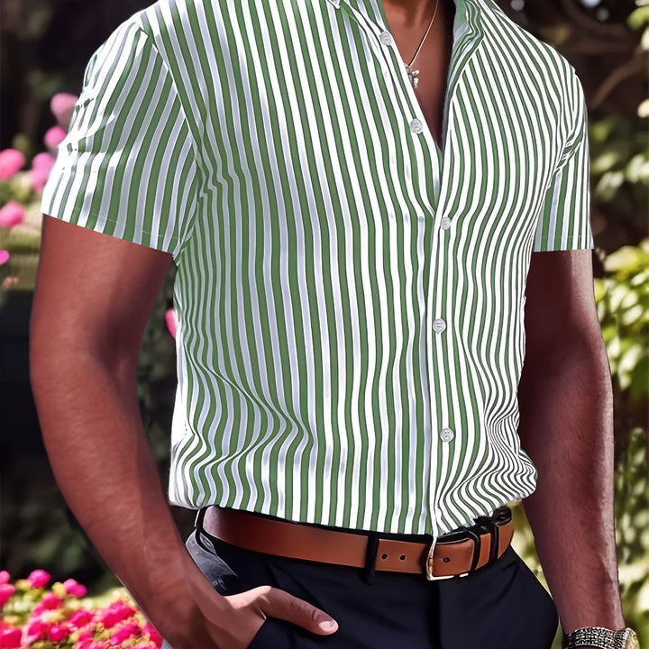 Iván | Camisa de rayas manga corta