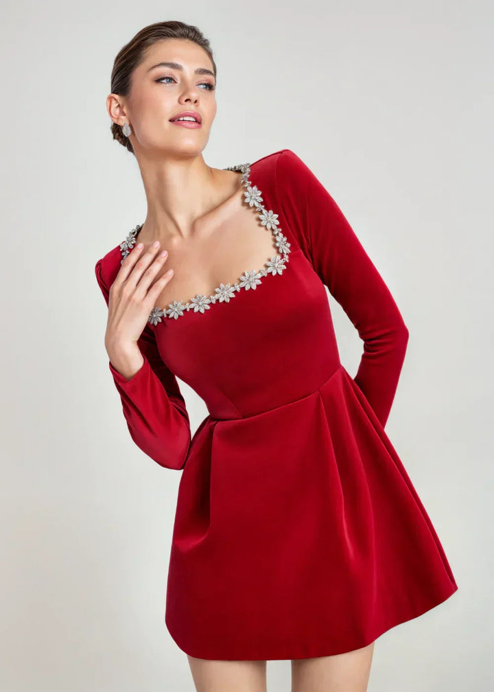 Roxana | Vestido corto de terciopelo