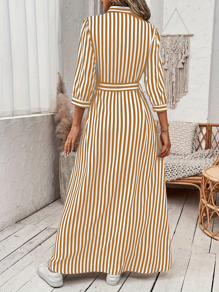 Ayleen | Vestido largo camisero con cinturón