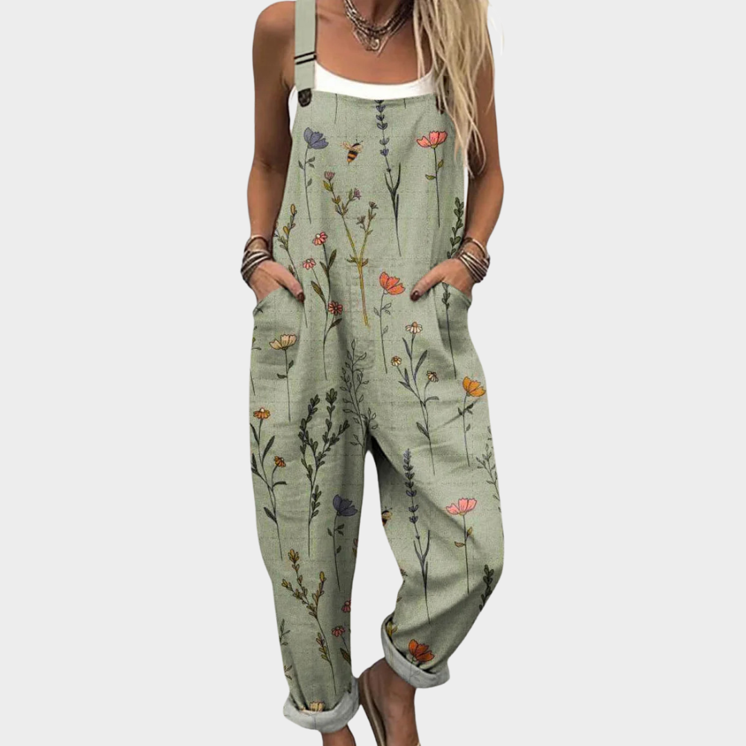 Natalia Paz | Jumpsuit floral de pierna ancha