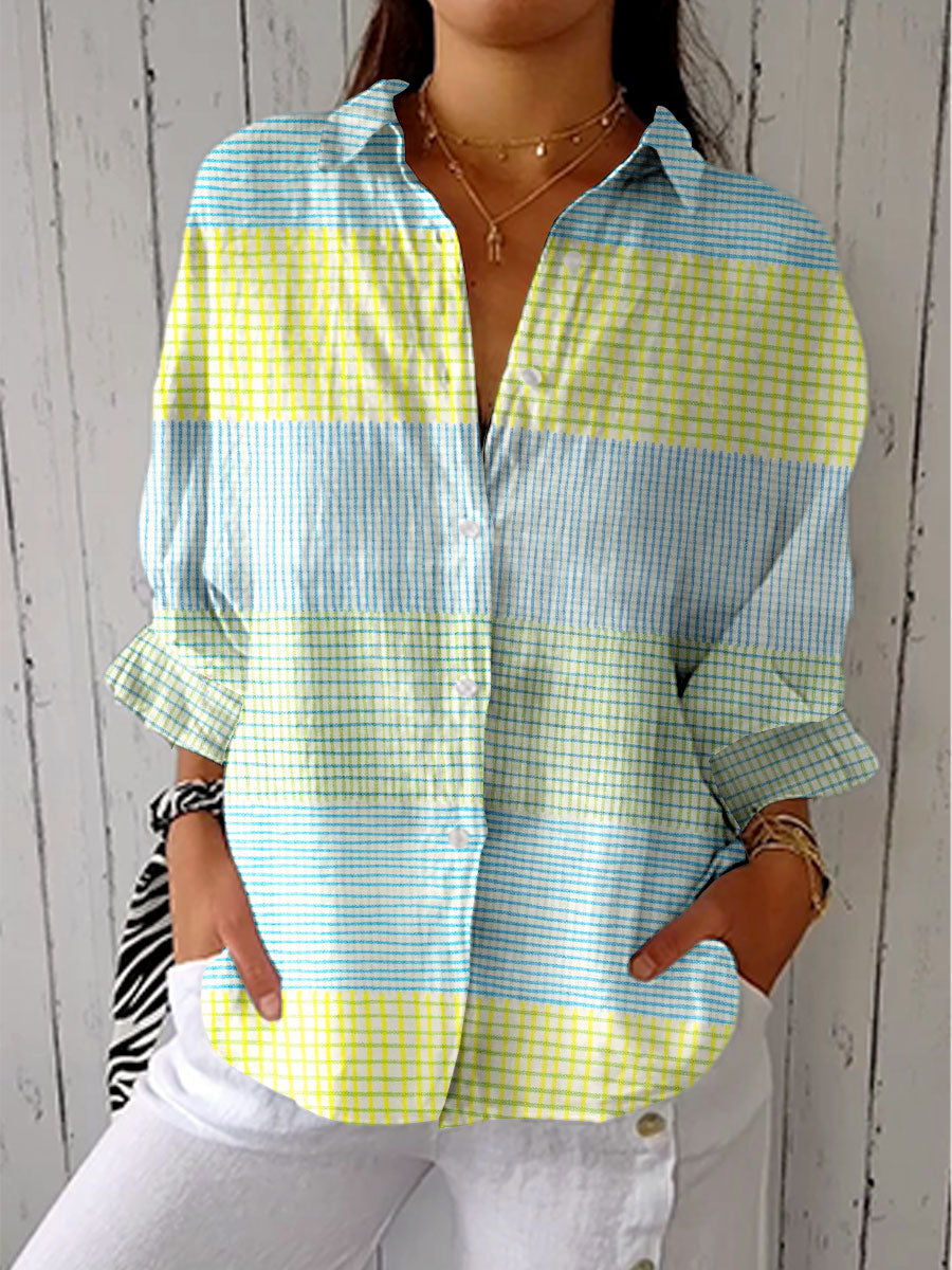 Mirna | Blusa a cuadros multicolor