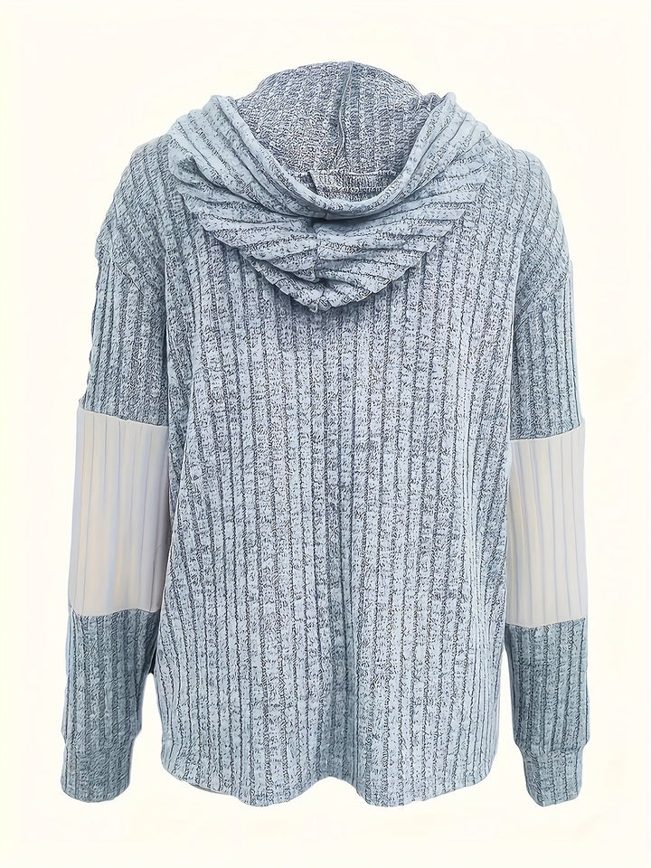 Sandra | Chaqueta con capucha en bloques de color y textura