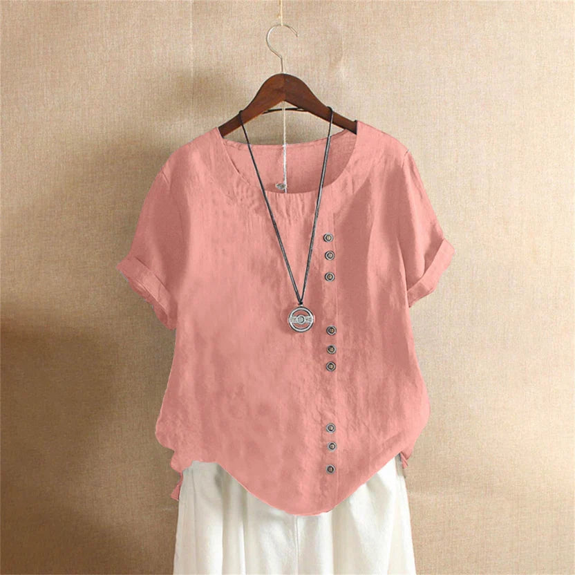 Paulette | Blusa de verano con botones asimétricos