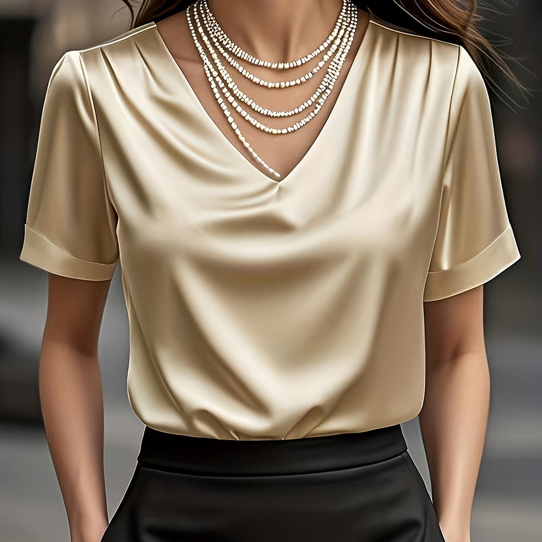 Elicura | Blusa drapeada cuello V
