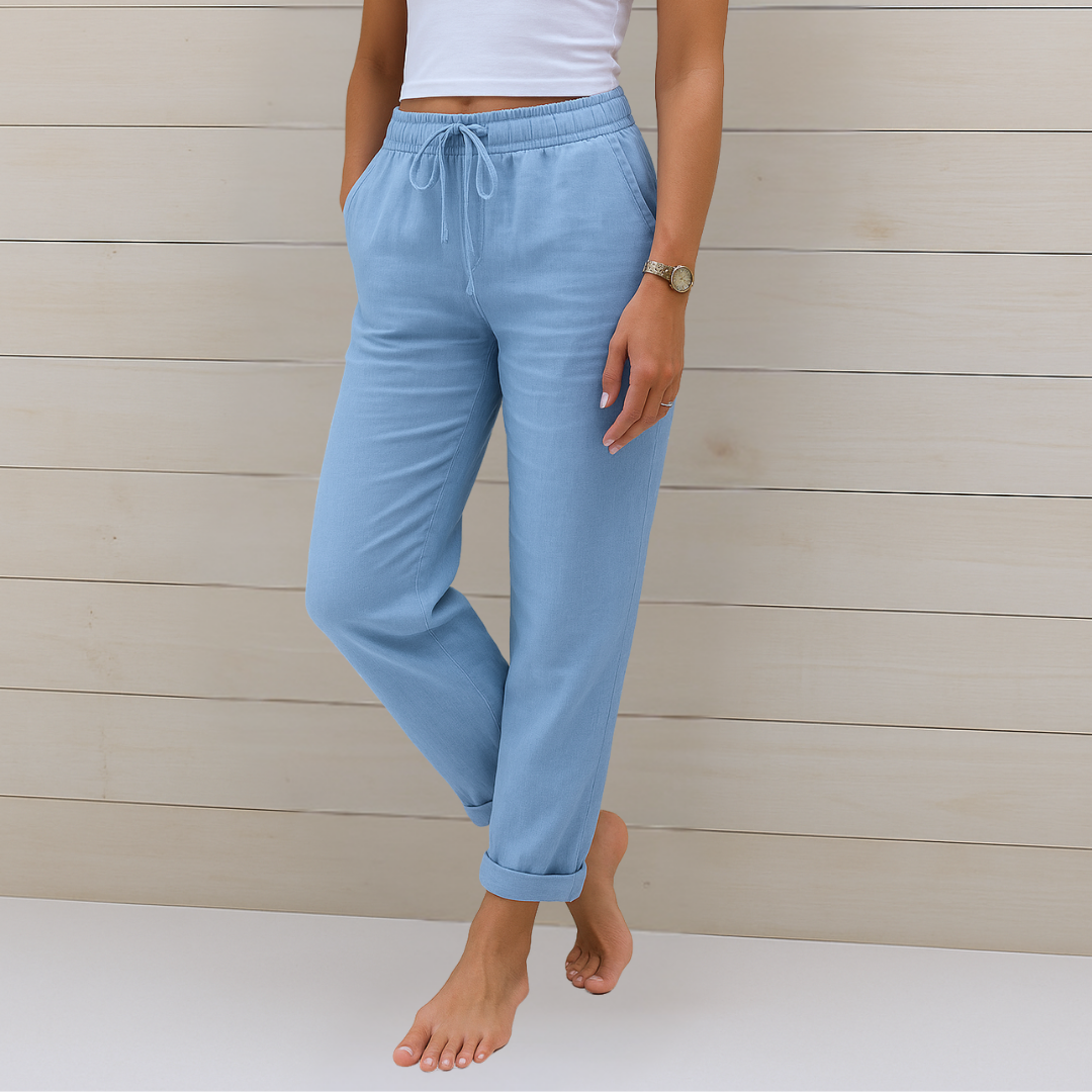 Maylora | Pantalones de Lino Elásticos Premium y Transpirables