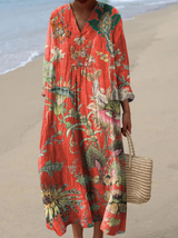 Ludmila | Vestido largo con estampado floral vintage