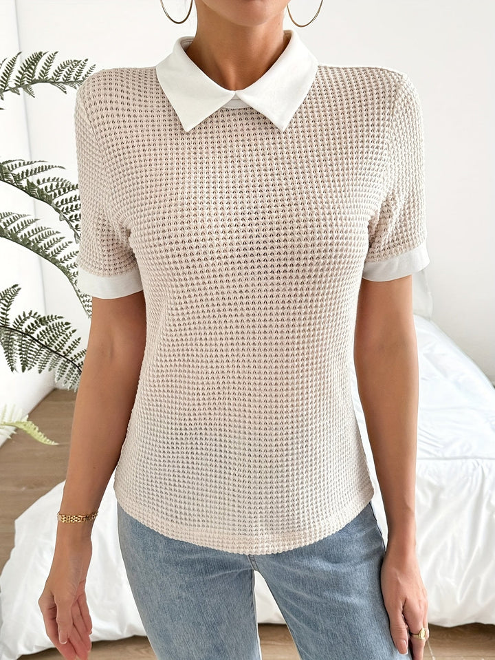Nayaret | Polera de punto con cuello contrastado