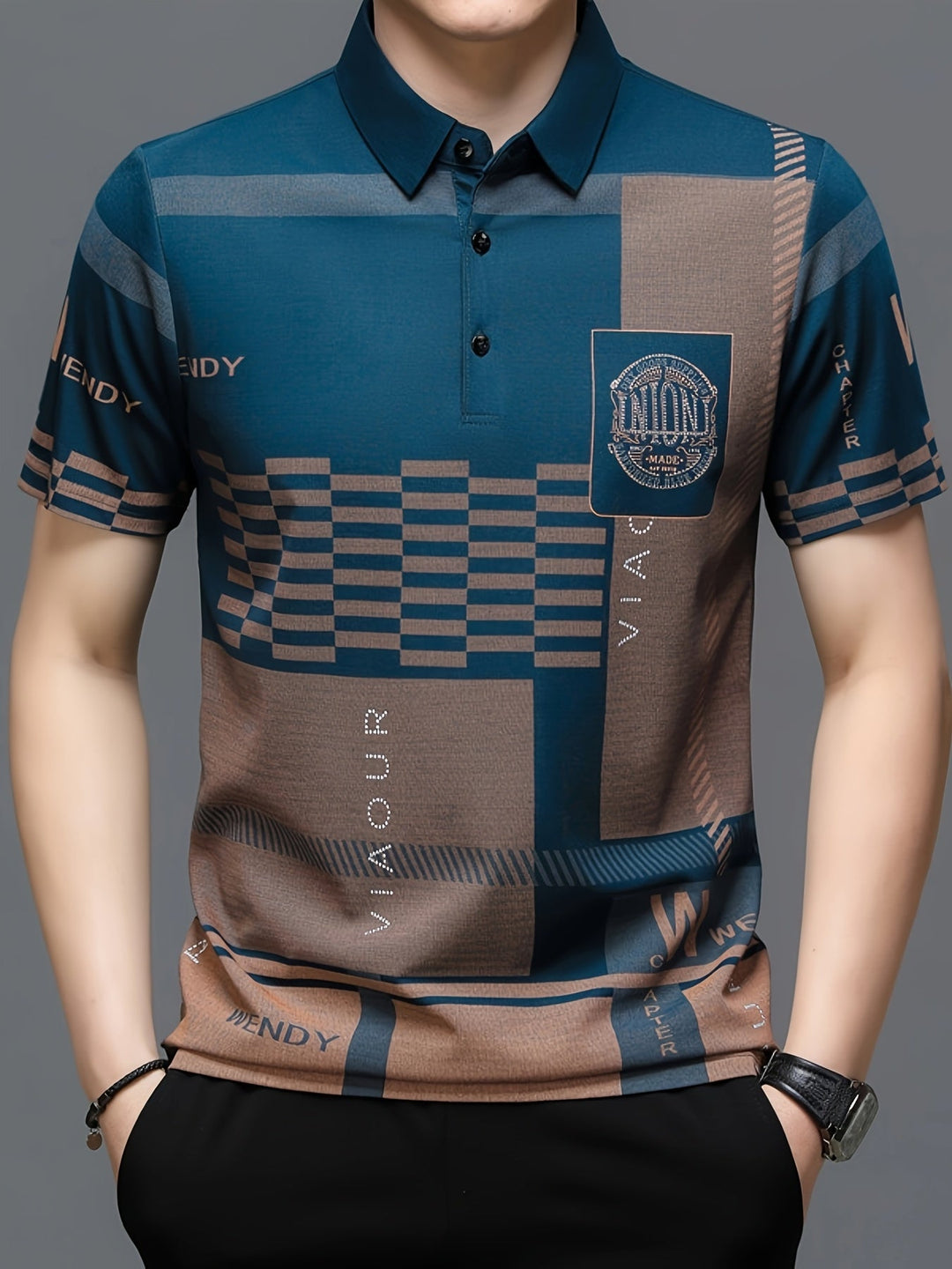 Carlomagno | Polera polo con bloques de color