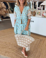 Viviana Andrea | Vestido largo floral escote en V