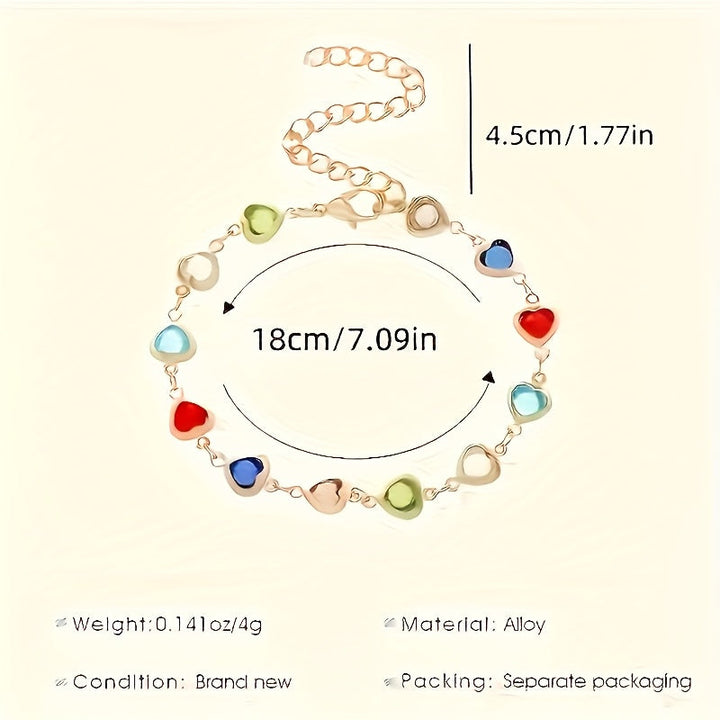 Imelda | Pulsera de corazones multicolor