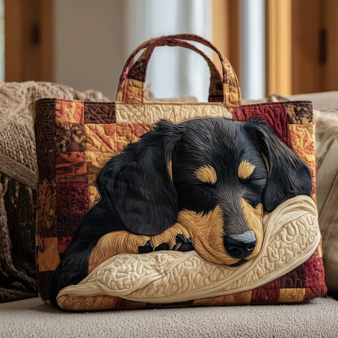 Nahuelly | Bolso tote acolchado con arte de perrito