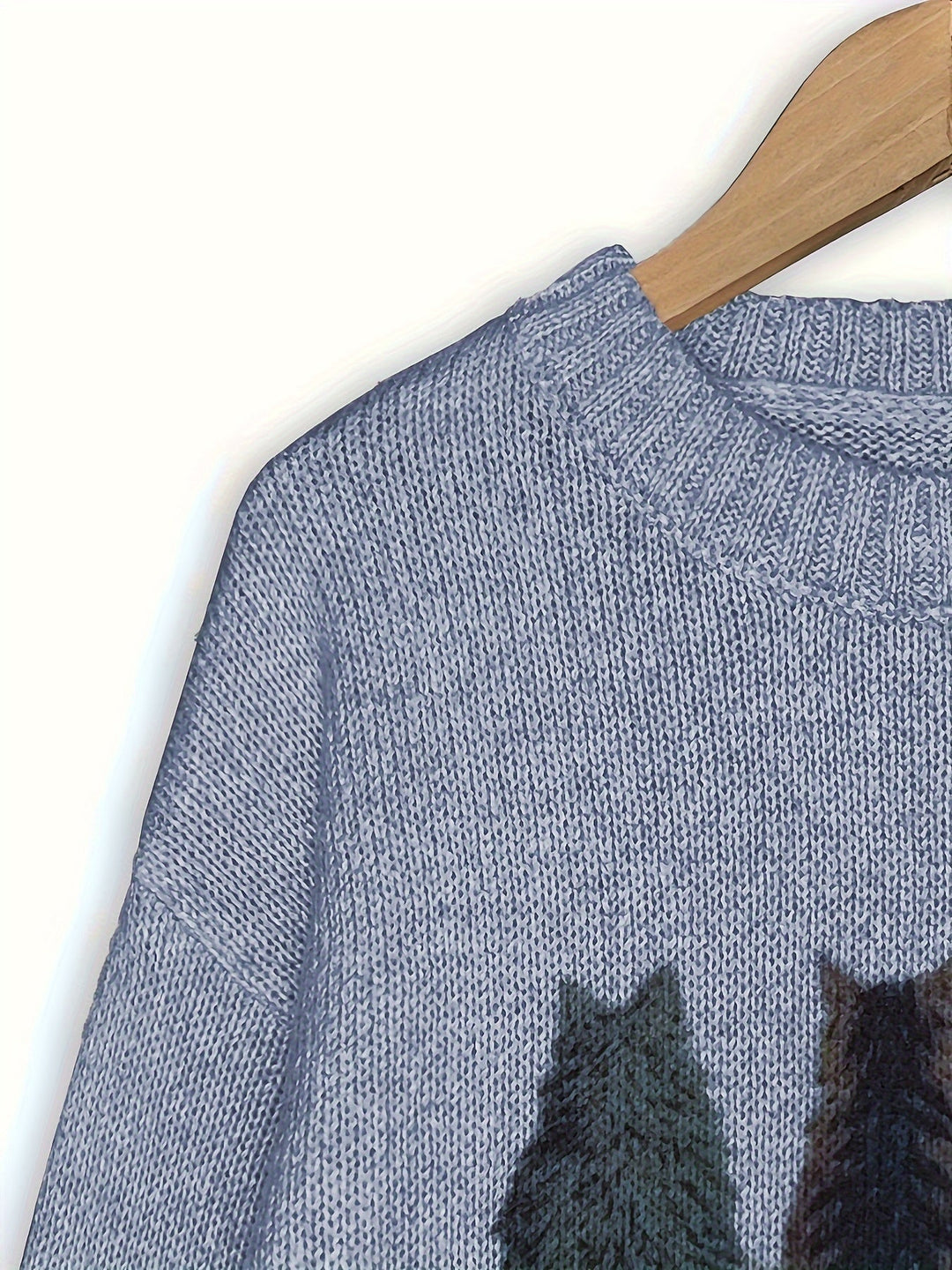 Maura | Sweater tejido con estampado de gatos
