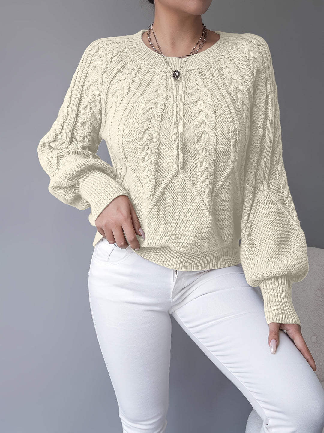 Clementina | Sweater tejido con textura de trenzas