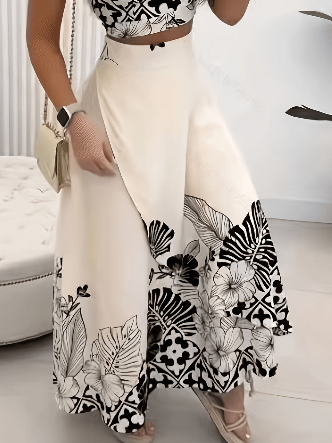 Angelina | Conjunto de falda con estampado botánico
