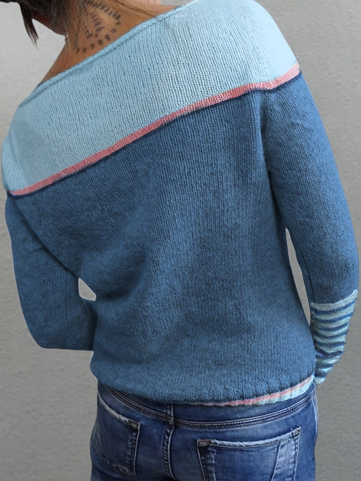 Grettel | Sweater cuello barco color block