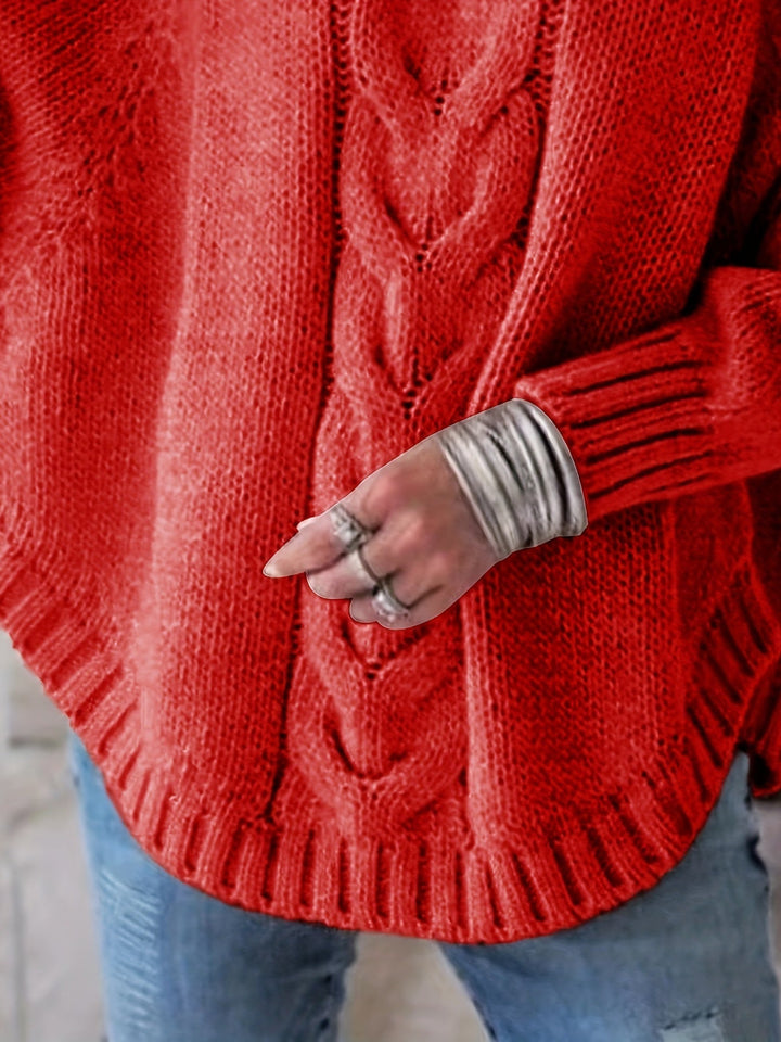 Krishna Belén | Sweater de punto trenzado con cuello alto