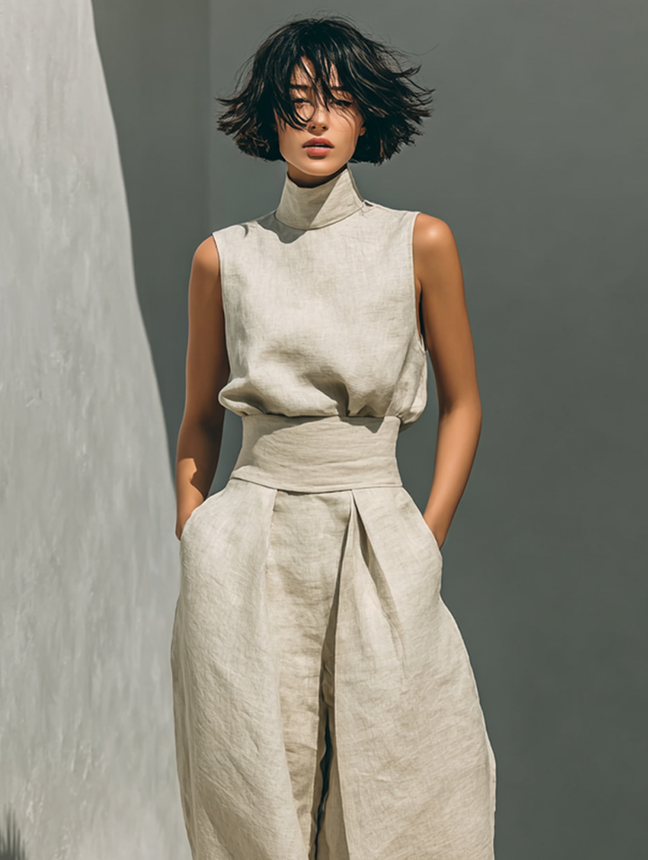 Zaira | Conjunto de blusa sin mangas y pantalón amplio