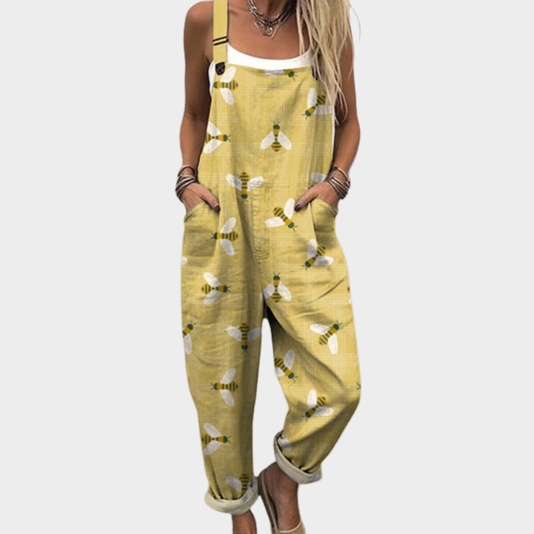 Alina | Jardinera holgada con estampado de abejas