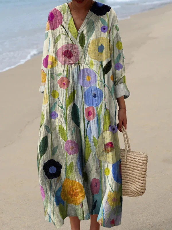 Krishna Paz | Vestido largo floral casual