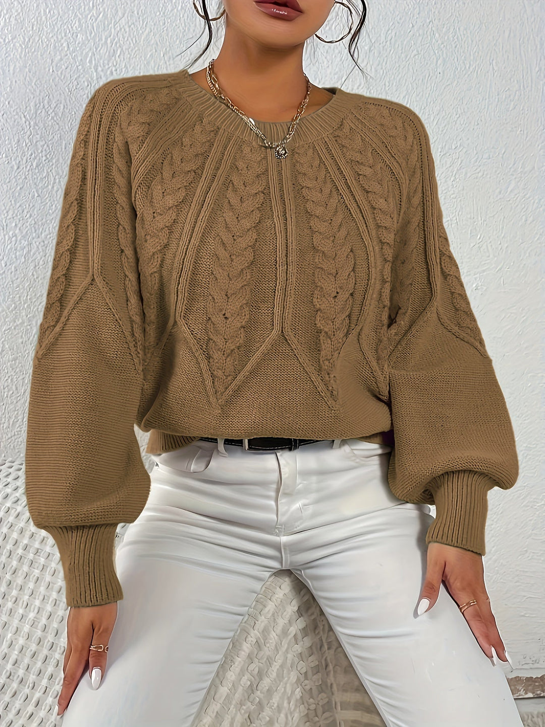 Sarita | Sweater de punto trenzado holgado