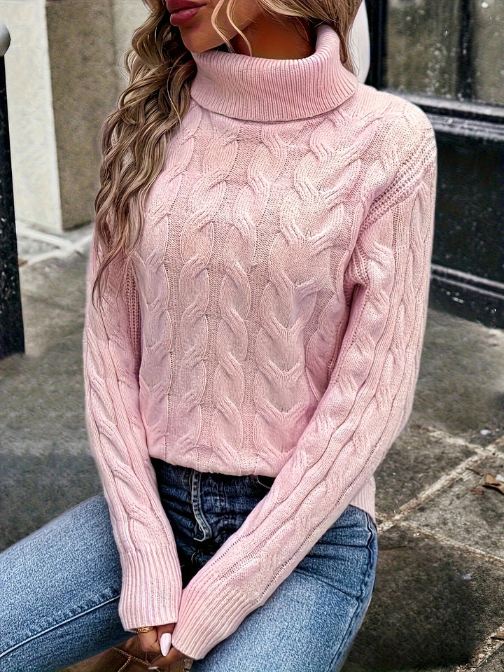 Sarai | Sweater de punto trenzado cuello alto