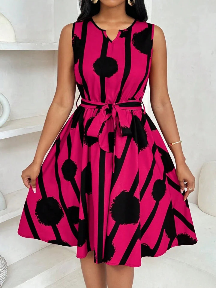 Paola Andrea | Vestido estampado con amarre en la cintura