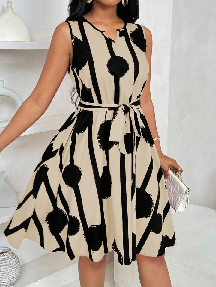 Paola Andrea | Vestido estampado con amarre en la cintura