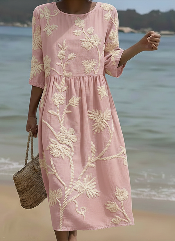 Nancy | Vestido midi bordado floral
