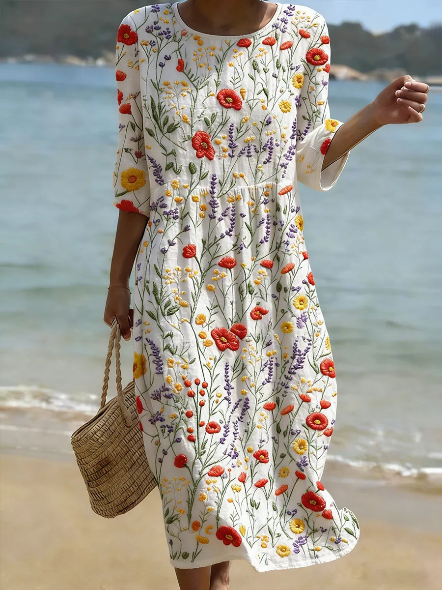 Elodia | Vestido floral manga tres cuartos