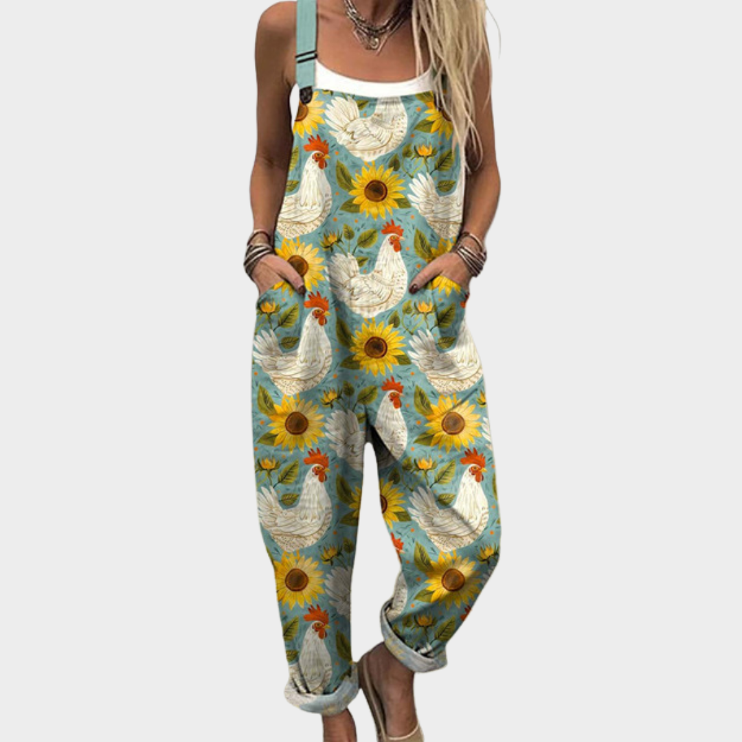 Rita | Jardinera estampada pierna ancha