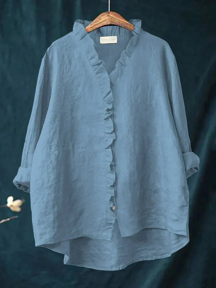 Candelaria | Blusa con vuelos y escote en V