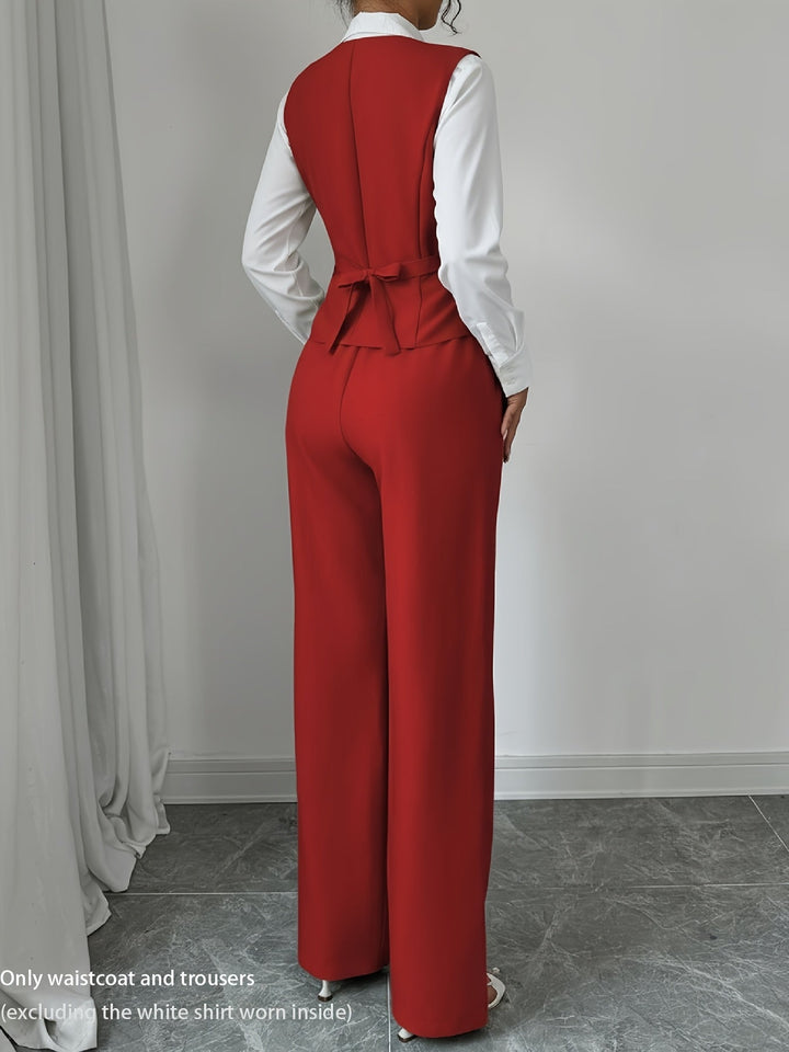 Carmela | Conjunto de chaleco y pantalón de pierna ancha