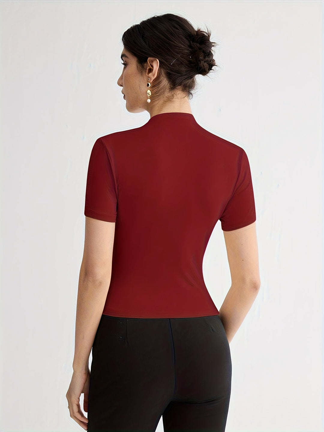 Margot | Polera cuello alto de manga corta