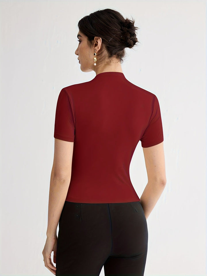 Margot | Polera cuello alto de manga corta