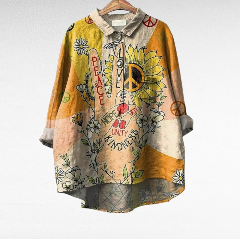 Saskia | Blusa boho con cuello camisero