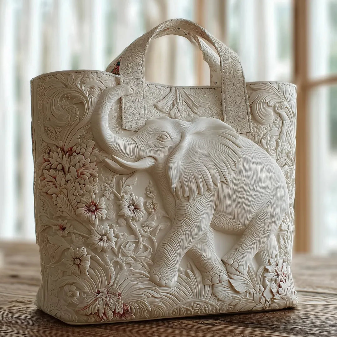 Maca | Bolso tote con arte de elefante