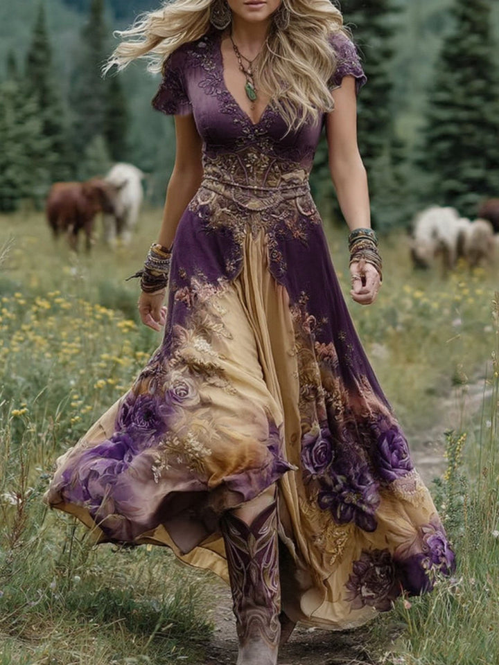 Digna | Vestido largo floral degradé