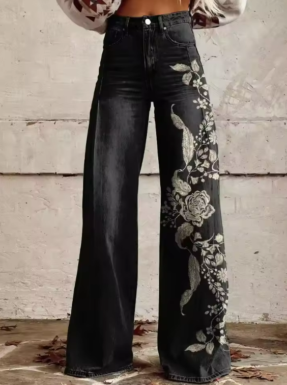 Nahia | Pantalón ancho floral bohemio