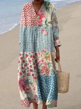 Inés | Vestido largo patchwork floral vintage