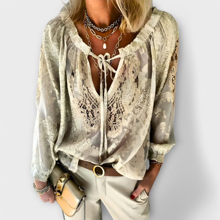 Gigliola | Blusa con cuello anudado