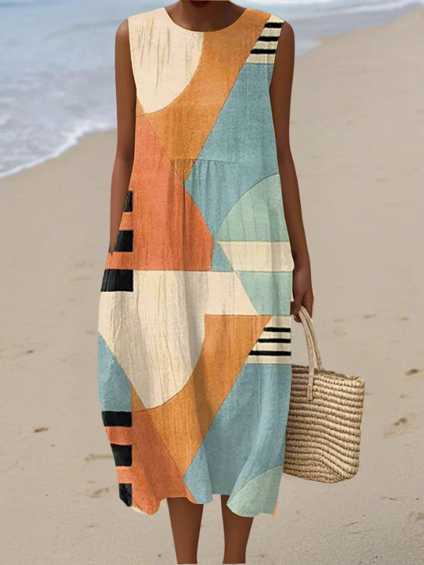 Leandra | Vestido midi geométrico