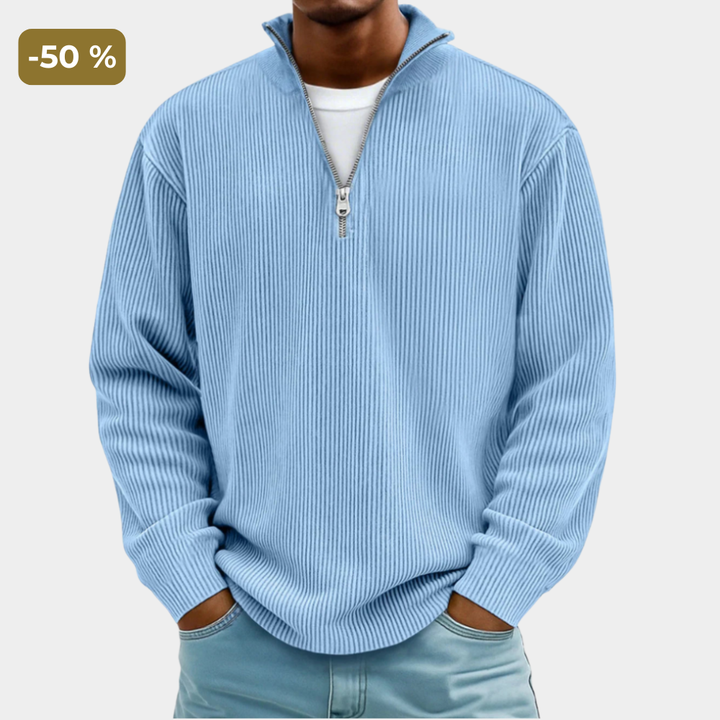 Alexis | Sweater tejido con medio cierre