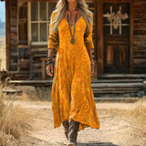Antonina | Vestido largo estampado manga larga