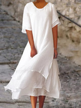 Emma | Vestido midi de capas con vuelo